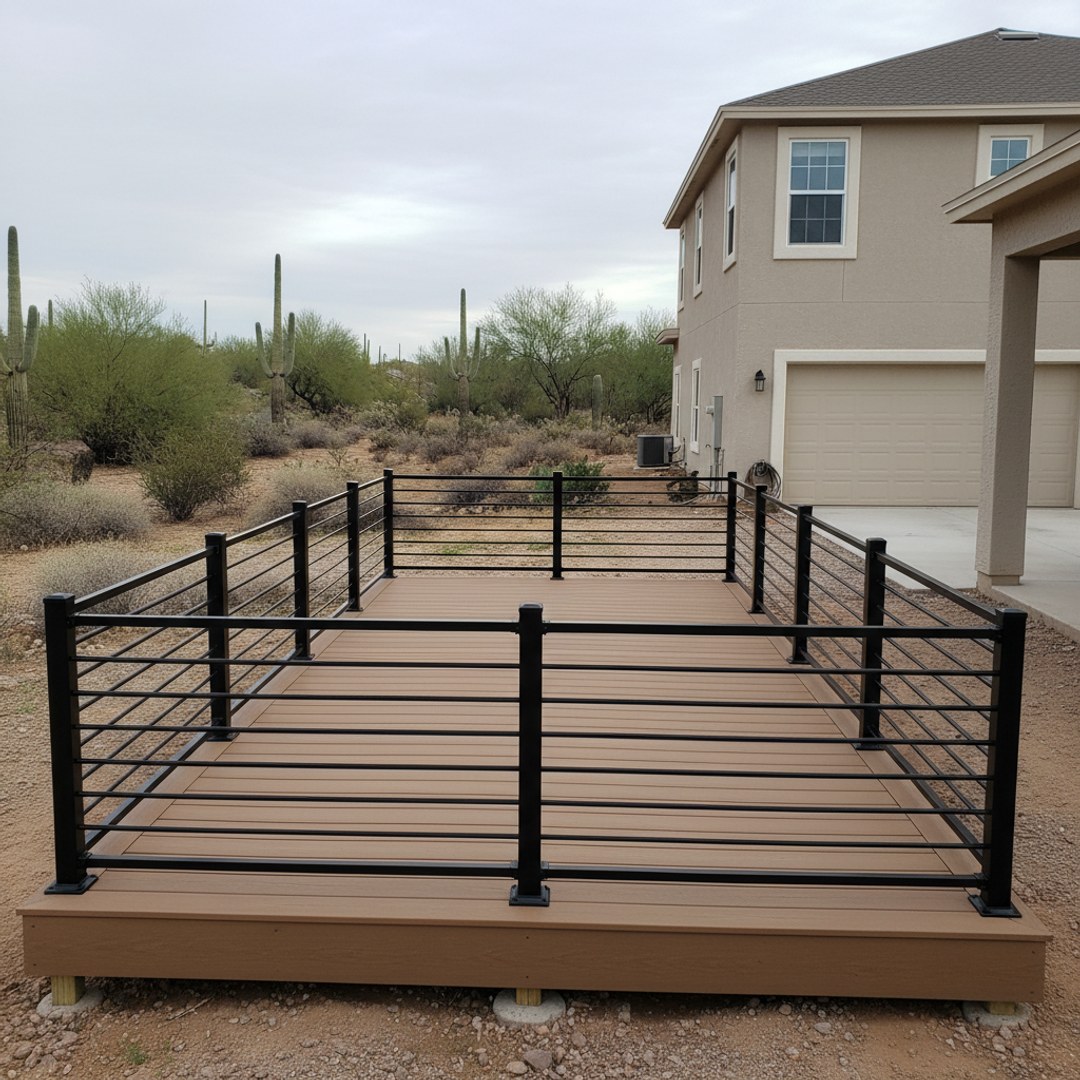 Custom Deck Design completed by Marana Deck Co in Oro Valley, AZ