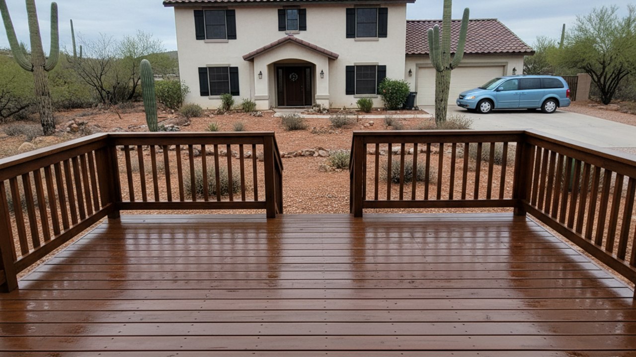 Custom Deck Design completed by Marana Deck Co in Tucson, AZ